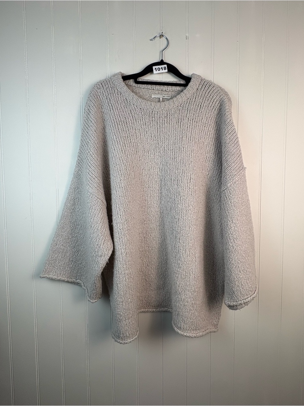 Oak + Fort Chunky Knit Sweater Oatmeal Oversized Minimalist M Oversized